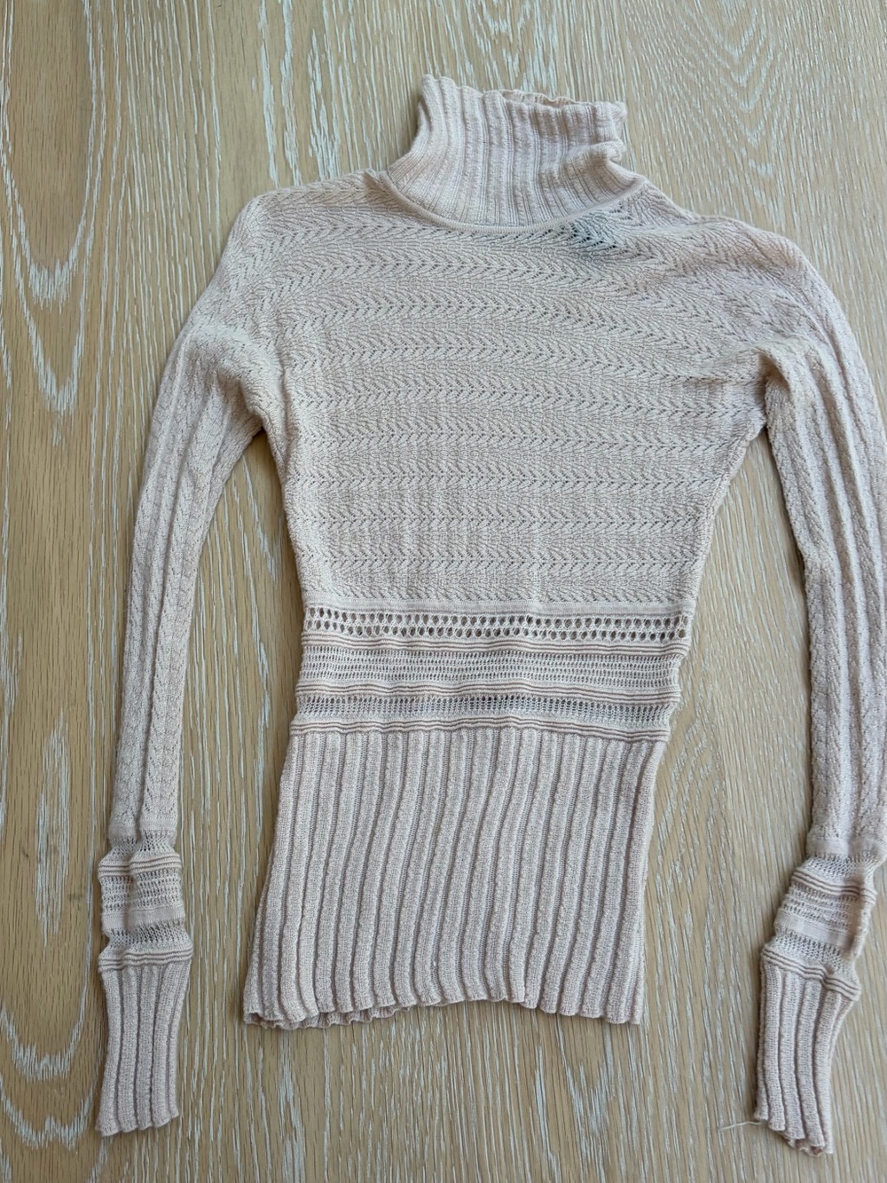 Moda International Light Pink Mockneck  Knit Sweater